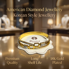 18K Gold Plated Korean Style Bracelet for Women with American Diamonds - Imitation Jewelry 660200
