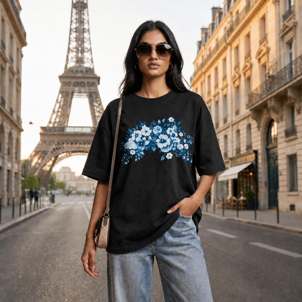 US Country Trend Printed 240 GSM Premium Women's Oversized French Terry Cotton Tees