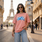 US Trend Women's Premium Oversized Printed T-Shirt | Mustured Color | 100% Cotton French Terry | 240 GSM | Drop Shoulder | Graphic Design Tee