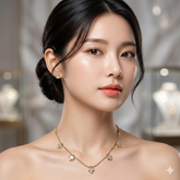 Premium American Diamond Necklace & Earrings Combo for Women | Korean Style - Imitation Jewelry 1120511