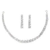 ZENEME Jewellery Set Classic Style AD/American Diamond Studded Rose Gold Plated Handcrafted Circle Necklace Set for Women & Girls