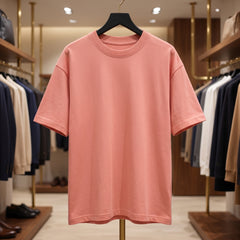 Women's Premium Oversized T-Shirt | Dusky Pink Color | 100% Cotton French Terry Loopknit Fabric | 240 GSM | Drop Shoulder Fit