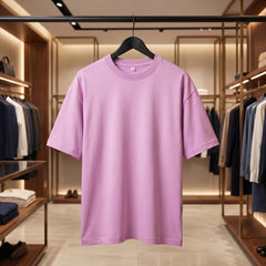 Men's Premium Oversized T-Shirt | Lavender Color | 100% Cotton French Terry Loopknit Fabric | 240 GSM | Drop Shoulder Fit