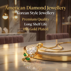 18K Gold Plated Korean Style Chain for Women with American Diamonds - Imitation Jewelry 1111411