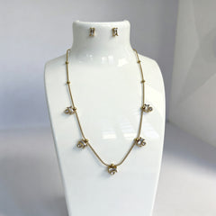 Premium American Diamond Necklace & Earrings Combo for Women | Korean Style - Imitation Jewelry 1120511