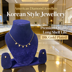 Premium American Diamond Necklace & Earrings Combo for Women | Korean Style - Imitation Jewelry 1118511