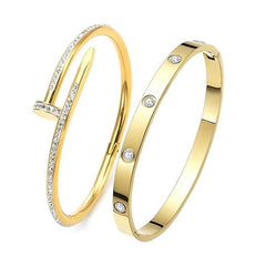 MEENAZ bracelet for women Stylish Bangles for women Adjustable Anti Tarnish Bracelet for girls rose gold Kada for Women Accessories Anti Tarnish Jewellery Stainless Steel Cuff Bracelet gifts Combo