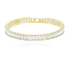 Piercing Anti Tarnish Bracelet For Women, Tennis Bracelet For Woman, Anti Tarnish Jewelry Gold CZ Chain Lightweight Skin-Friendly Wear
