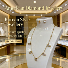18K Gold Plated Korean Style Chain for Women with American Diamonds - Imitation Jewelry 1120511