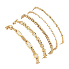 5 Pcs bracelets for women stylish, Stylish Anti Tarnish Hand Jewelry, Trendy Chain Bracelets for Everyday Wear and Special Occasions, Elegant Gift for Her