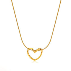 Hollow Heart Necklace Set for Women Girls| Stylish Anti Tarnish Waterproof Stainless Steel Gold Jewellery| Chain Pendant for Love Birthday Wedding, Rakhi Gifts for Sister Wife & Mother