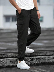 Lymio Track Pant for Men || Pocket with Track Pant || Elastic Jogger Pant (Packs Also Available) (TP-06-08) (Black)