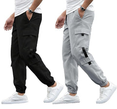 Lymio Track Pant for Men || Pocket with Track Pant || Elastic Jogger Pant (Packs Also Available) (TP-06-08) Pack of 2 (Grey & Black)
