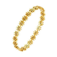 Flower Latest Stylish Flower Cuff Gold Plated Anti Tarnish Adjustable Bangle Bracelet for Women and Girls