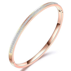 Shining Diva Fashion Anti Tarnish Jewellery | 18K Gold Plated Stainless Steel Openable Crystal Bracelet | Latest Stylish Cuff Bangle | Love Friendship Couples Gifts for Women Girls Mother Sister Wife Girlfriend