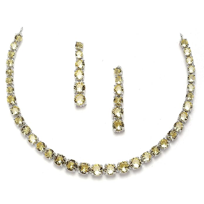 ZENEME Jewellery Set Classic Style AD/American Diamond Studded Rose Gold Plated Handcrafted Circle Necklace Set for Women & Girls