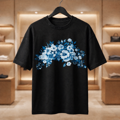 US Trend Women's Premium Oversized Printed T-Shirt | Black Color | 100% Cotton French Terry | 240 GSM | Drop Shoulder | Graphic Design Tee