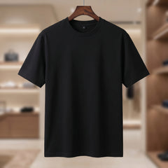 Men's Premium Plain T-Shirt | Black color Regular Fit | 100% Fine Combed Cotton | 180 GSM | Double Bio Wash & Silicon Wash